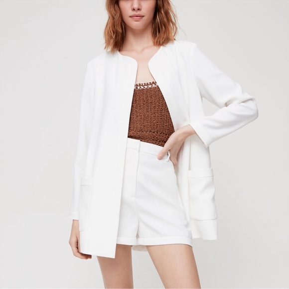 Aritzia | Little Moon Poppy Robe Open Front Jacket White Size Small - Picture 2 of 10